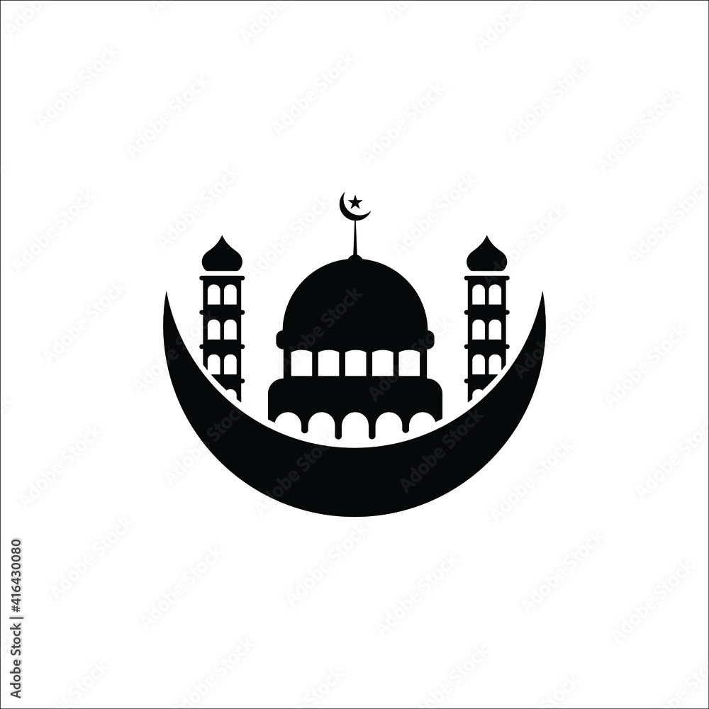 Mosque vector illustration.Ramadhan vector with beautiful mosque shilouette