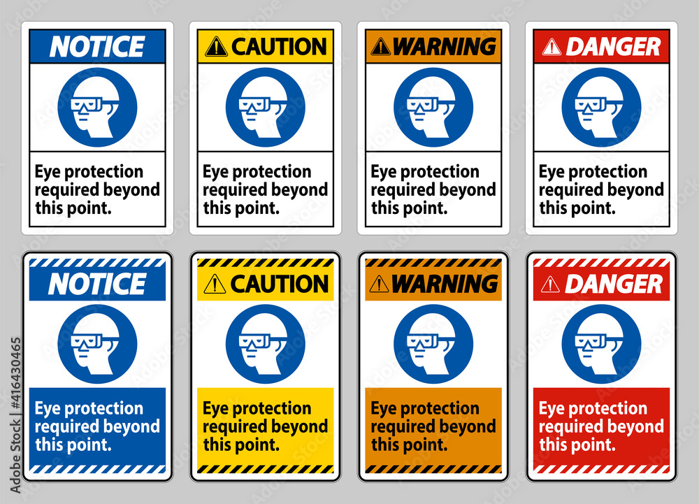 Eye Protection Required Beyond This Point On White Background Eye Protection Required Beyond This Point On White Background