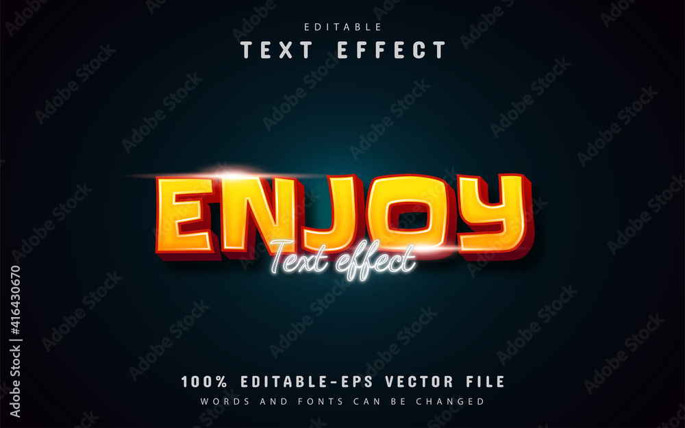Enjoy text, 3d orange gradient text effect
