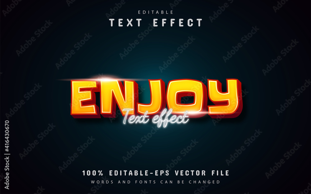 Enjoy text, 3d orange gradient text effect Enjoy text, 3d orange gradient text effect