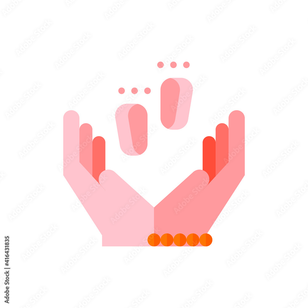 Fototapeta premium Mother's Day Baby Foot, Baby Foot Flat Icon Logo Illustration Vector Isolated. Happy Mother's Day Icon-Set. Suitable for Web Design, Logo, App, and Upscale Your Business.