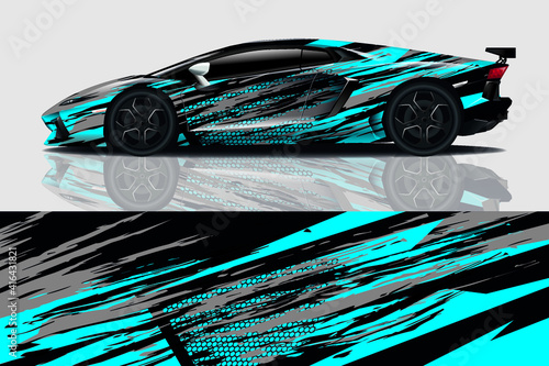 Car wrap graphic racing abstract background for wrap and vinyl sticker