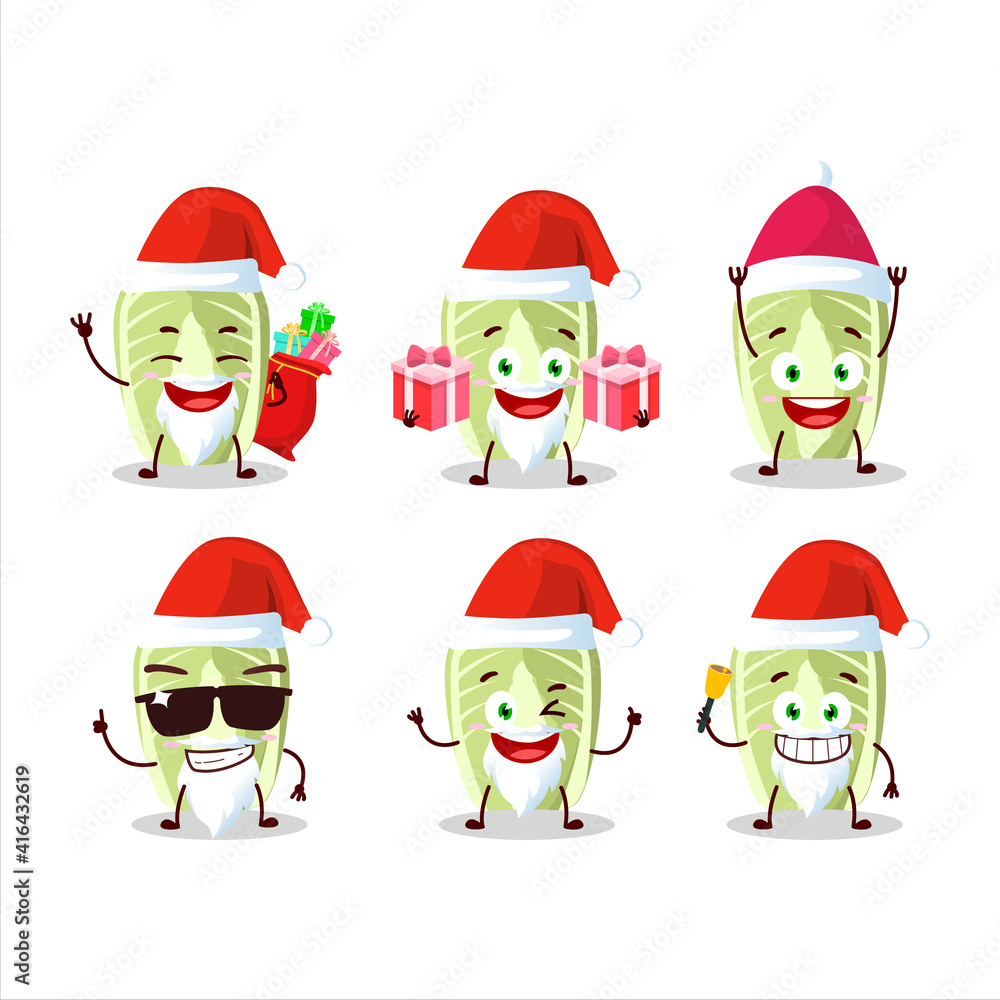 Santa Claus emoticons with chinese cabbage cartoon character Santa Claus emoticons with chinese cabbage cartoon character