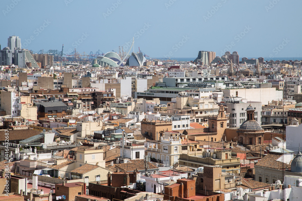 View over Valencia from El Micalet Cathedral, Spain
