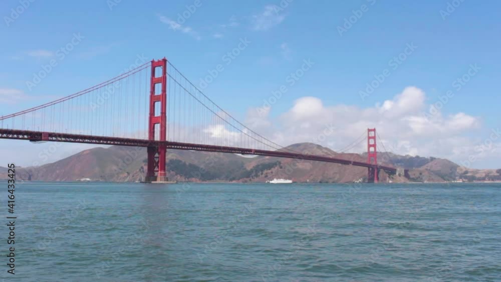 Wide static clear sky Golden Gate Bridge, San Francisco California Wide static clear sky Golden Gate Bridge, San Francisco California