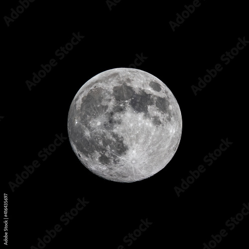 Full moon on black background