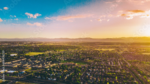 sunset over the neighborhood