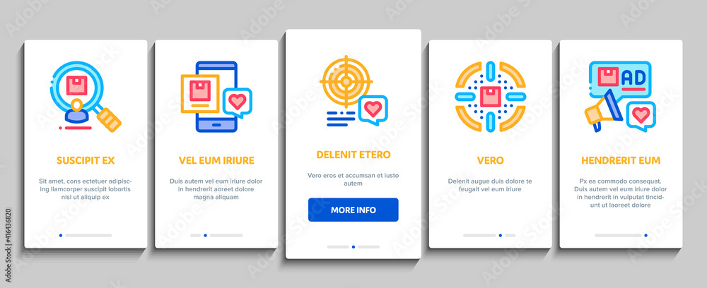 Buyer Customer Journey Onboarding Mobile App Page Screen Vector. Customer Research And Want Buy Goods, Online Shopping App And Order Delivery, Support And Review Illustrations Buyer Customer Journey Onboarding Mobile App Page Screen Vector. Customer Research And Want Buy Goods, Online Shopping App And Order Delivery, Support And Review Illustrations