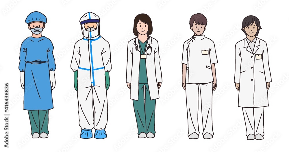 White background.Health care workers. Concept of corona virus treatment and clinical trial. White background.Health care workers. Concept of corona virus treatment and clinical trial.
