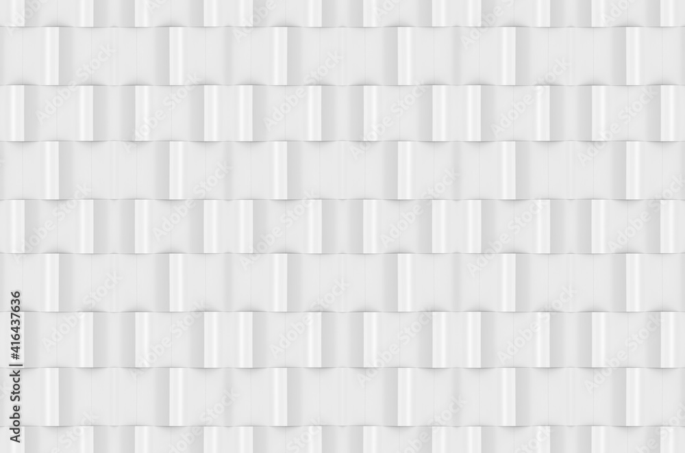 Fototapeta premium 3d rendering. seamless modern white sqaure brick pattern wall design texture background.