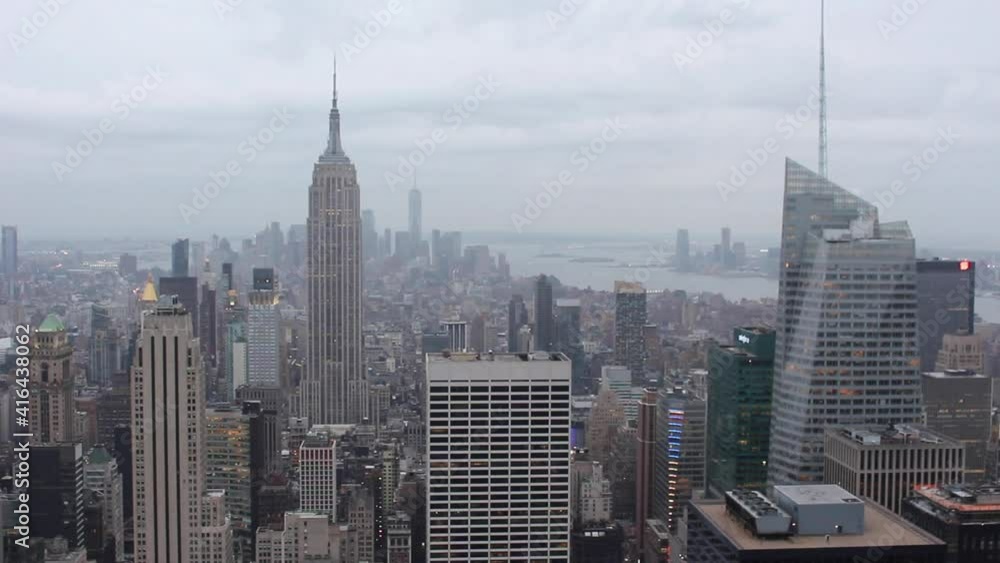 Dull cloudy day over New York's Skyline, view from the Top Of The Rock Dull cloudy day over New York's Skyline, view from the Top Of The Rock