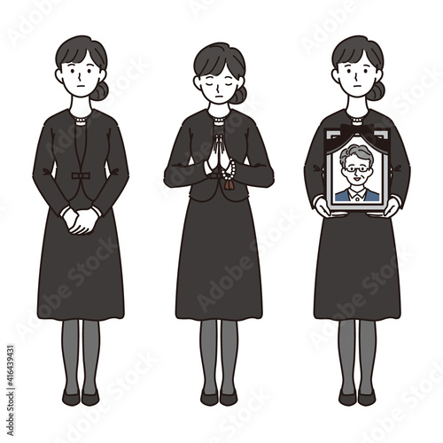 喪服の女性3セット
