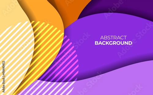 colorful Banner with abstract paper cut waves vector background