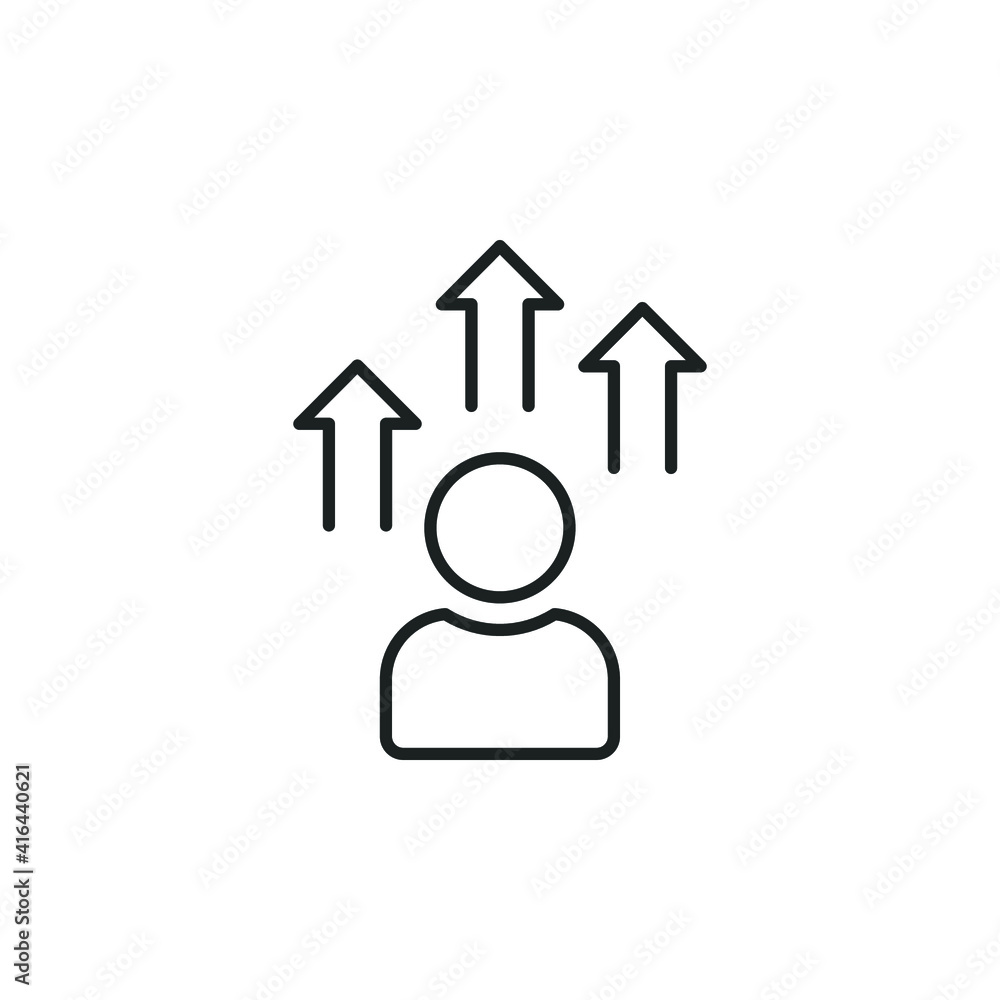 Personal development line icon. Simple outline style for web and app. Strategy management, capital, human, leadership concept. Vector illustration isolated on white background. EPS 10. Personal development line icon. Simple outline style for web and app. Strategy management, capital, human, leadership concept. Vector illustration isolated on white background. EPS 10.