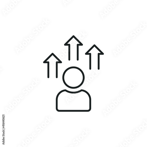 Personal development line icon. Simple outline style for web and app. Strategy management, capital, human, leadership concept. Vector illustration isolated on white background. EPS 10.