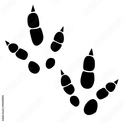 Dinosaur footprint tracks vector illustration. Background with paw, claw predator. Dinosaur footprint illustration perfect for textile, wrap and wallpaper and design.