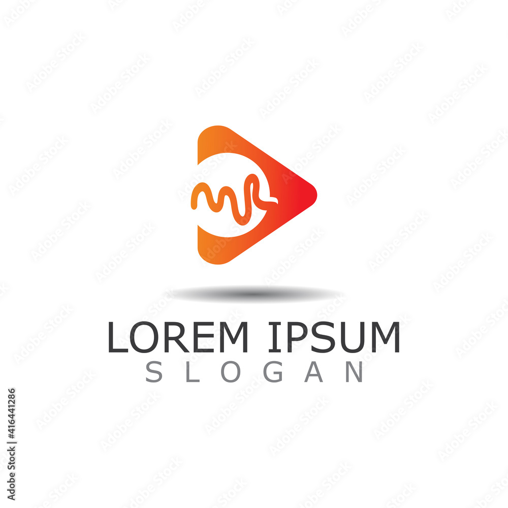 Polygonal Media Play Logo Illustration. Play button vector Polygonal Media Play Logo Illustration. Play button vector