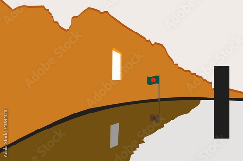 Bangladesh monuments, Rayer bazar boddhovumi Bangladesh vector design. In the war of independence of Bangladesh, the genocide of intellectuals was carried out in Rayer Bazaar slaughterhouse, Dhaka.