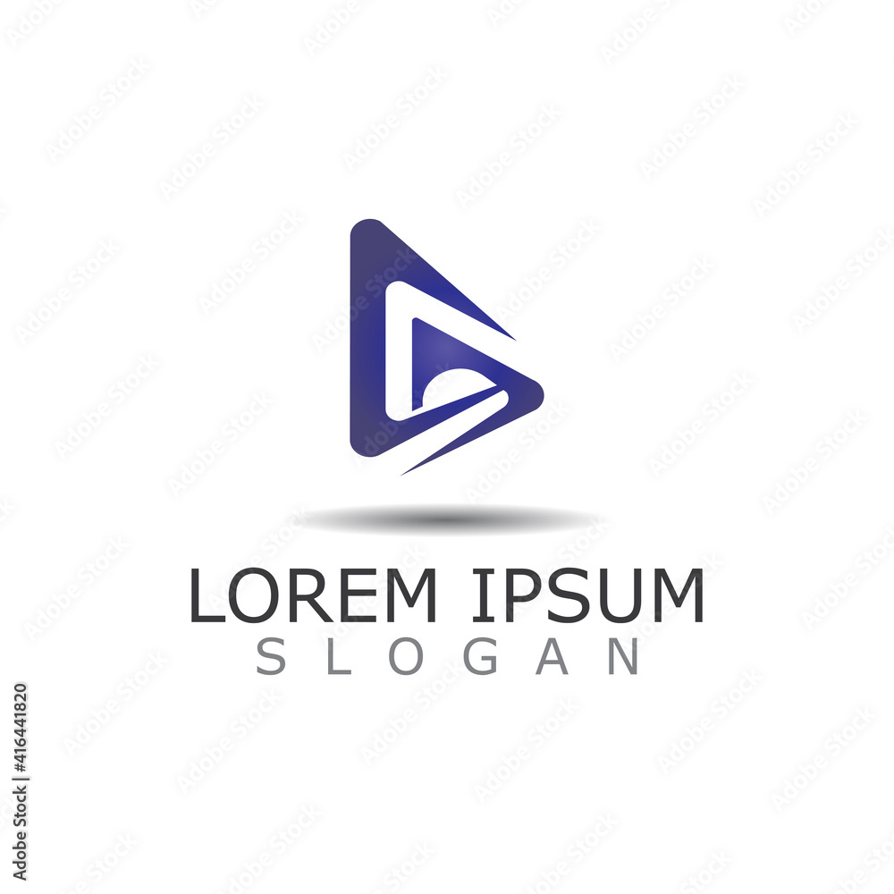 Polygonal Media Play Logo Illustration. Play button vector Polygonal Media Play Logo Illustration. Play button vector