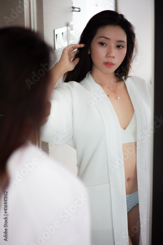 woman in bathroom