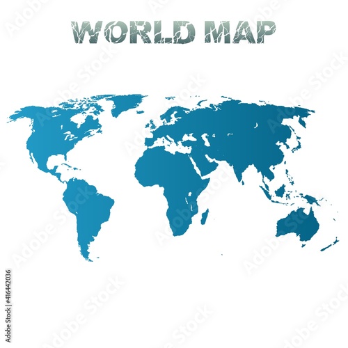 world map in blue color and white background
