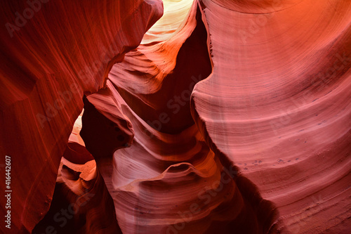inside the colorful, eroded picturesque lower antelope canyon, near page, arizona