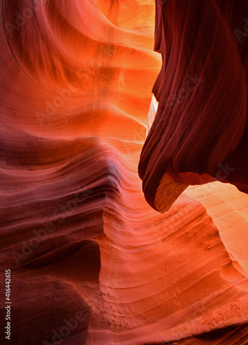 inside the colorful, eroded picturesque lower antelope canyon, near page, arizona