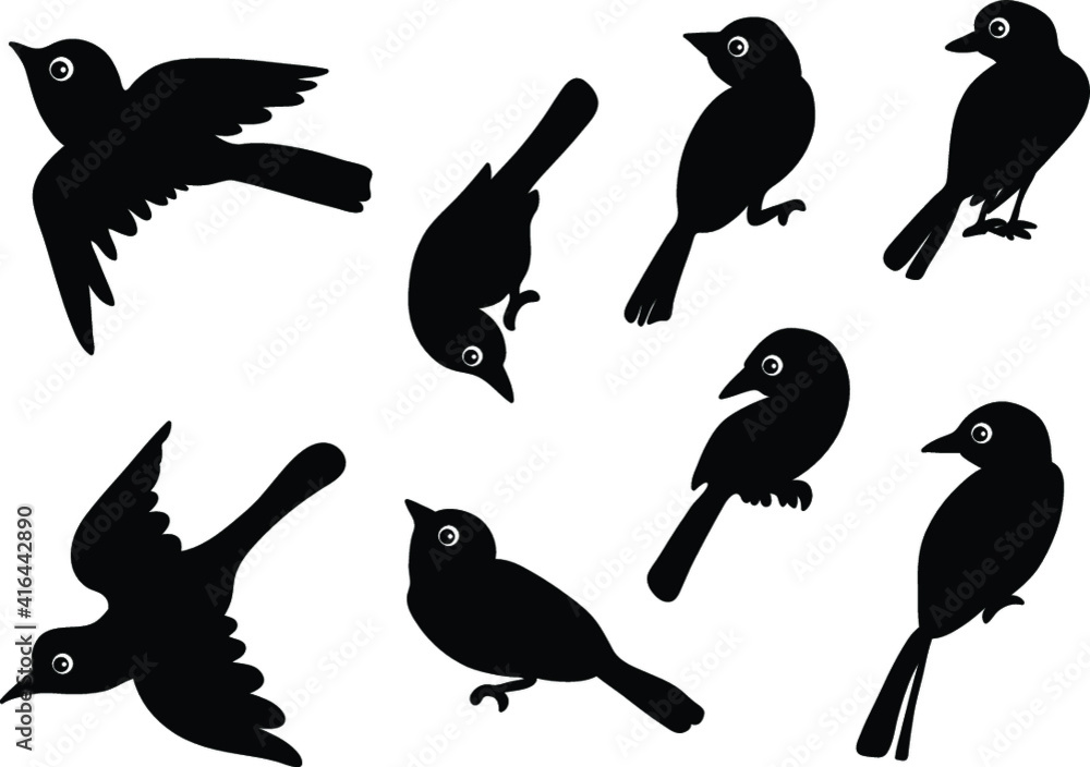 Fototapeta premium vector bird symbol action set