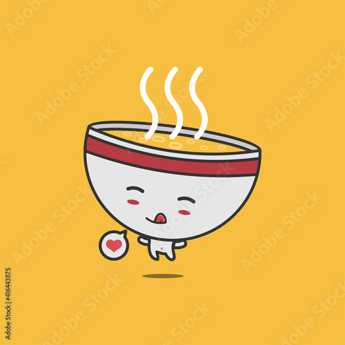 cute character soup bowl