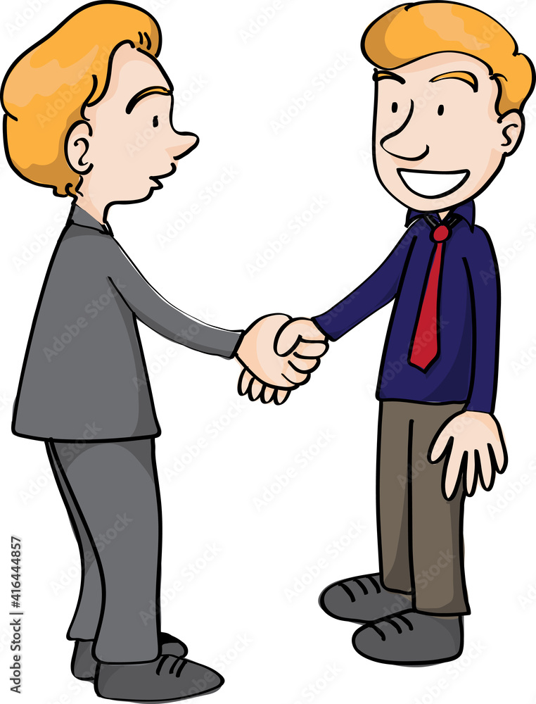 Fototapeta premium Business partners man and woman shaking hands