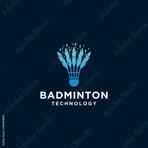 Badminton tech inspiration logo templates Premium Vector