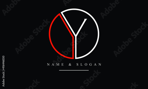 OY, YO, O, Y abstract letters logo monogram