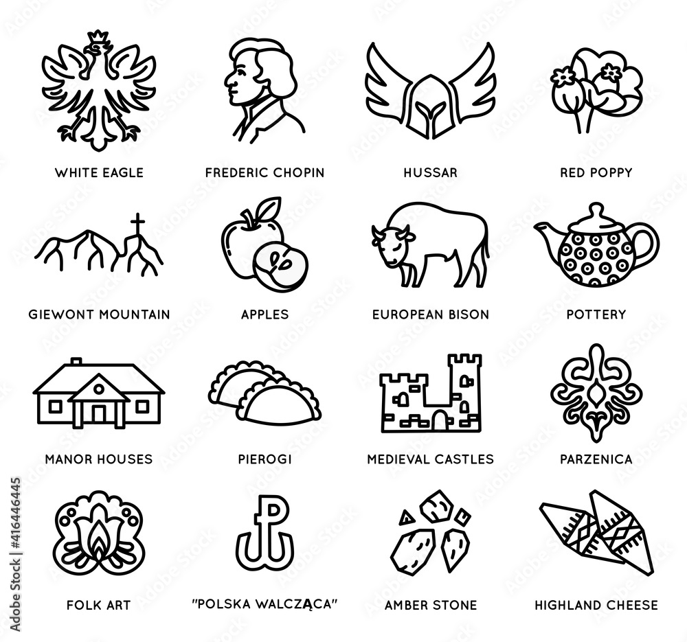 National symbols of Canada. Culture of country. Set doodle elements for  decor poster or postcard. 24309124 Vector Art at Vecteezy