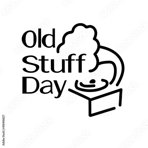 Old Staff Day, Concept for the holiday date in the calendar, the outlines of the music player and the inscription