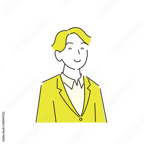 笑顔の男性 スーツ姿 程よいシンプルなイラスト ベクター 