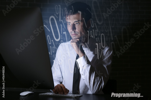 Male programmer working in ...