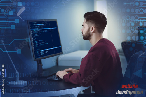 Male programmer working in ...