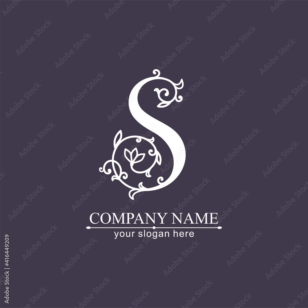 Fototapeta premium Premium Vector S logo. Monnogram, lettering. Personal logo or sign for branding an elite company.