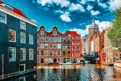 Beautiful views of the streets, ancient buildings, people, embankments of Amsterdam - also call "Venice in the North". Netherlands