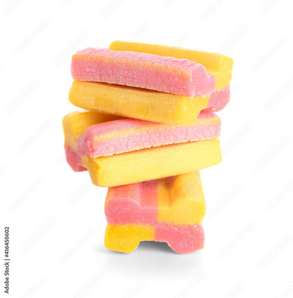 Chewing gums on white background Chewing gums on white background