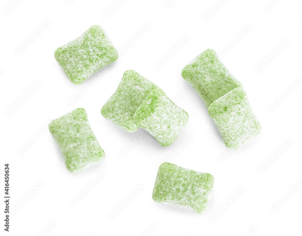 Chewing gums on white background Chewing gums on white background