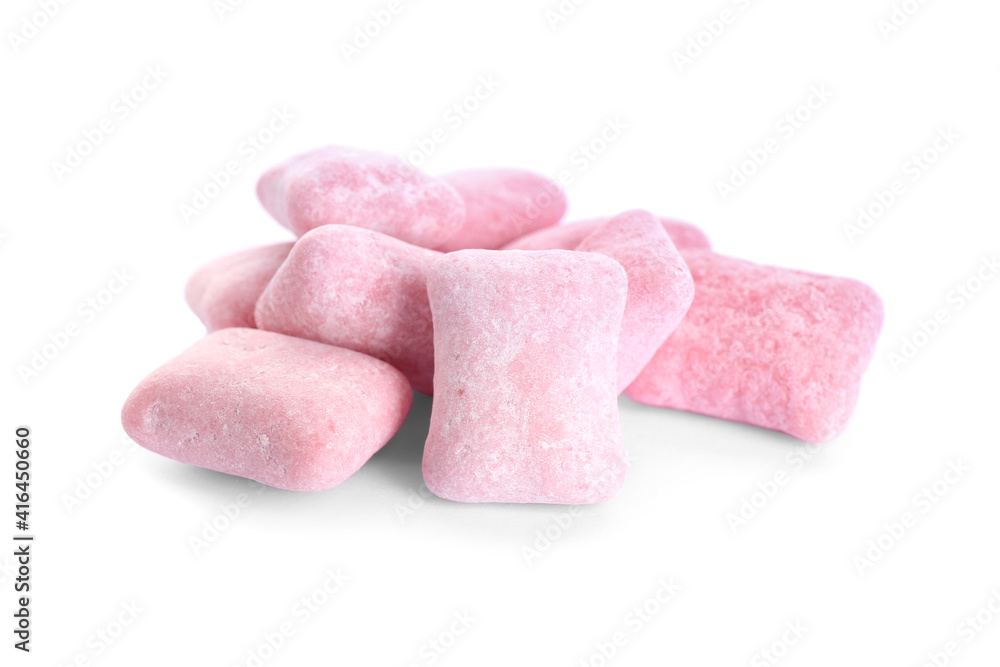 Chewing gums on white background Chewing gums on white background