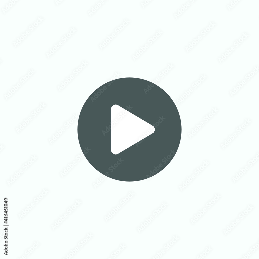 Play button icon in trendy flat style isolated on grey background. Play symbol for your web site design, logo, app, UI. Vector illustration Play button icon in trendy flat style isolated on grey background. Play symbol for your web site design, logo, app, UI. Vector illustration