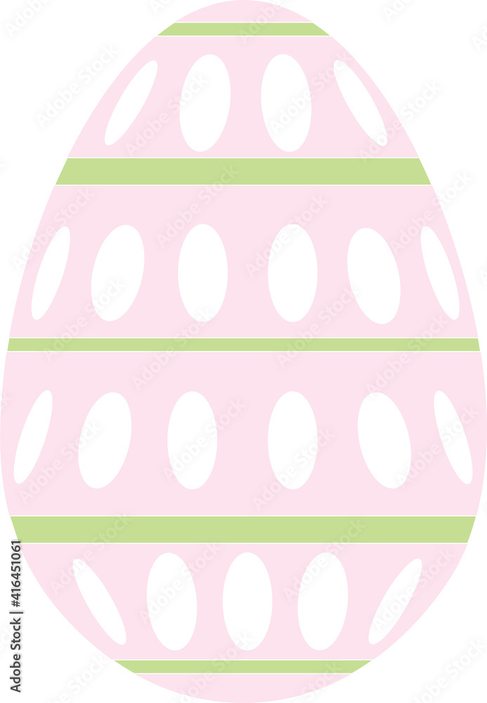 Basic, festive, family Easter egg design with pastel pink and green theme pattern on white background. Basic, festive, family Easter egg design with pastel pink and green theme pattern on white background.