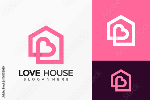Love House Logo Design. Modern Idea logos designs Vector illustration template
