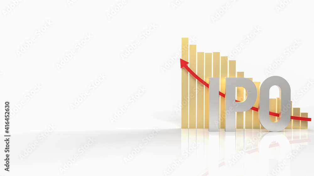 The ipo or Initial Public Offering word and chart for business content 3d rendering. The ipo or Initial Public Offering word and chart for business content 3d rendering.