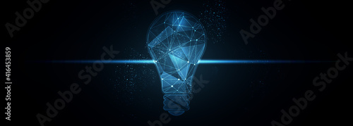 

2d illustration bulb future technology, innovation background, creative idea concept 