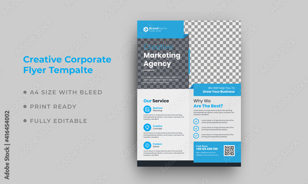 Naklejka premium Corporate business flyer template Premium Vector 