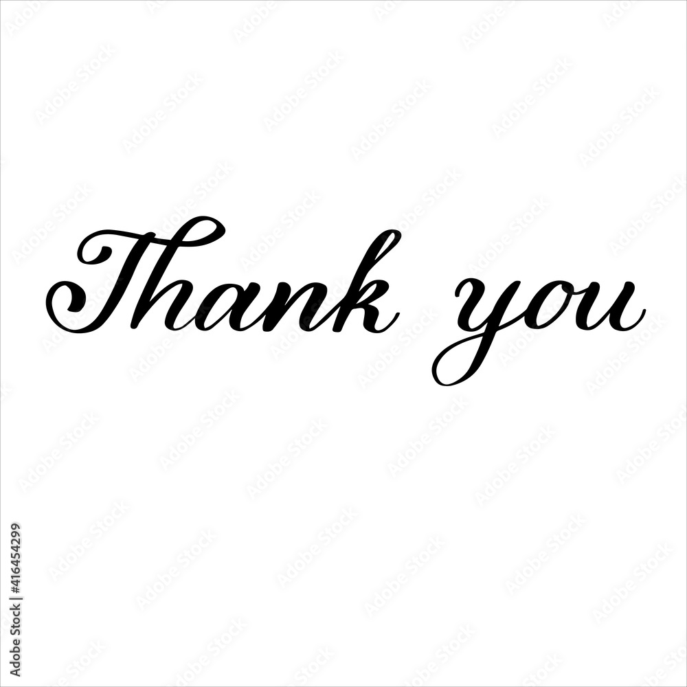 Thank You hand lettering typography design illustration for card postcard poster print