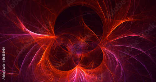 3D rendering abstract multicolor fractal light background